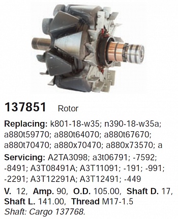 Ротор генератора 137851