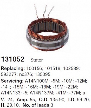 Статор генератора 131052
