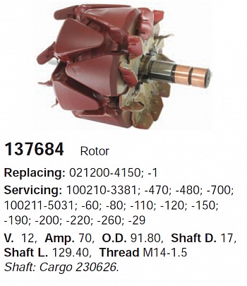 Ротор генератора 137684